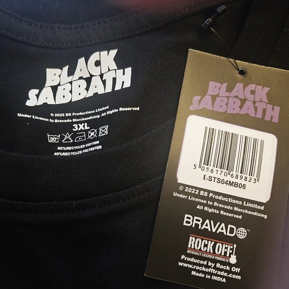 Black Sabbath Logo metal rock Official T-Shirt 3XL fits 2XL NWT - Picture 3 of 3
